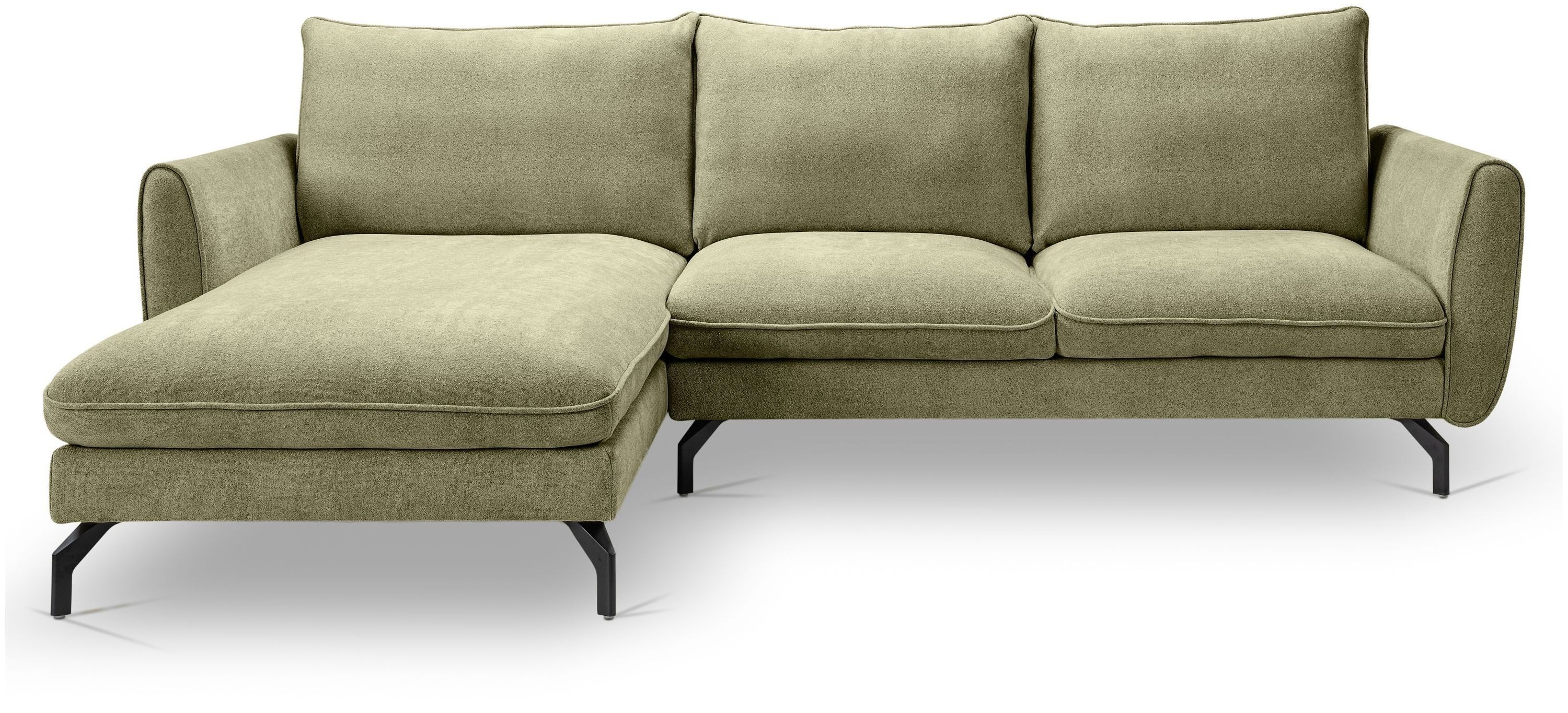xonox.home Ecksofa, in L-Form Recamiere links aus Webstoff in grün B/H/T: 259x87x165cm