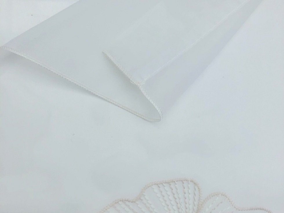 Mini St), (3 transparent 4021-01, Ginkgo Design Stangendurchzug Set, weiß Clever-Kauf-24, Flächenvorhang Scheibengardine beige,
