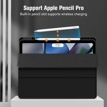 Fintie Tablet-Hülle Hybrid Hülle für iPad Air 13 Zoll 2024 mit Stifthalter-Stoßfeste Hülle, mit transparenter Hartschale auf der Rückseite für iPad Air 13 2024