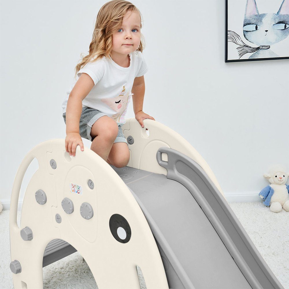 Baby Vivo Indoor-Rutsche - / Rutsche / Elefant Kinderrutsche Weiß Grau