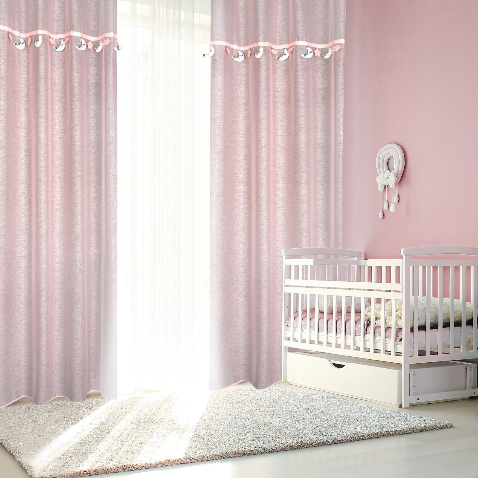 Eurofirany Gardine Kinderzimmer Ösen 140x250 Blumen günstig online kaufen