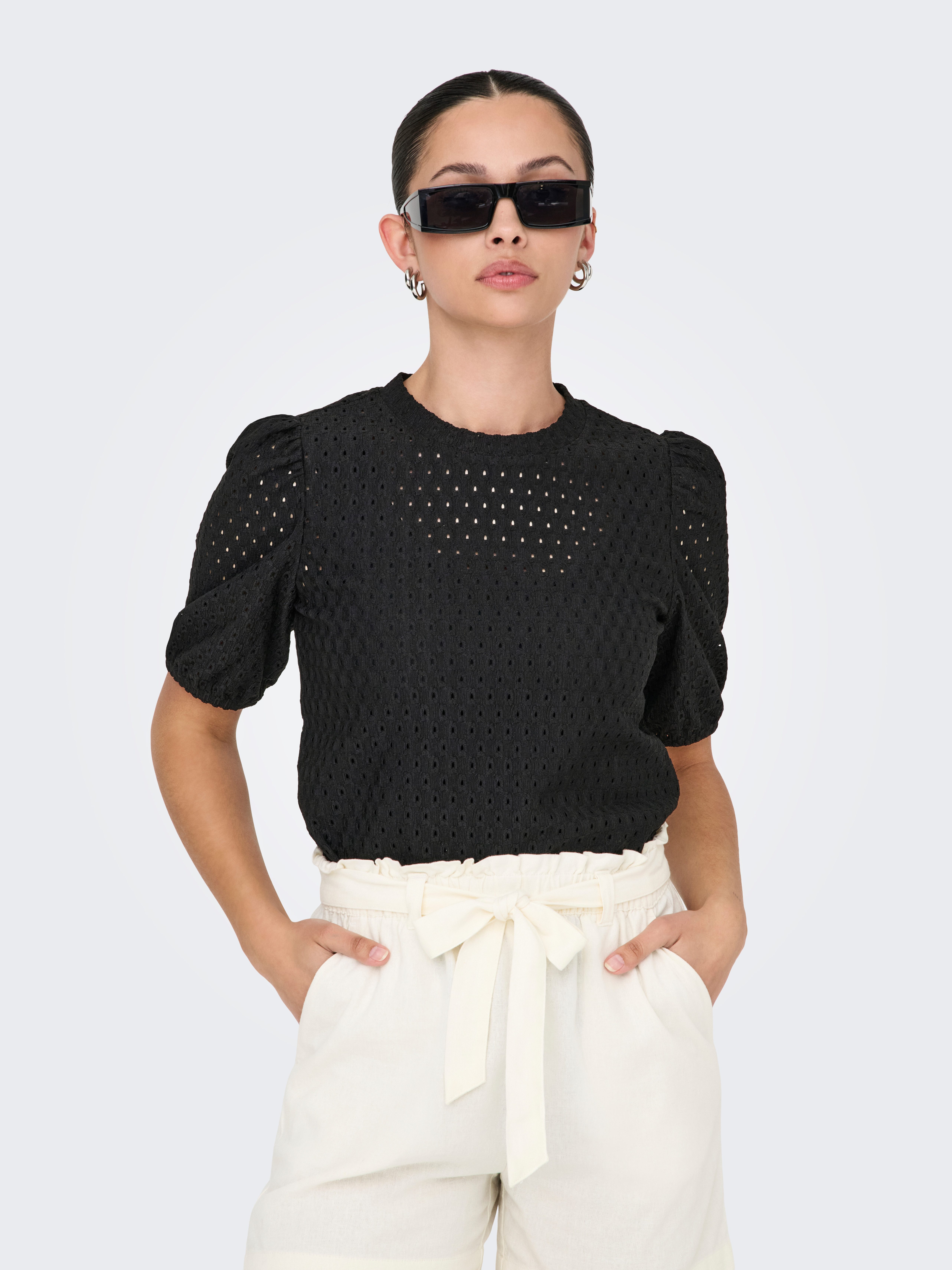 Camiseta ONLY Onllia - Cuello Redondo, Manga Corta, Diseño Mezcla, Ideal Para Adolescentes Y Looks Frescos De Verano