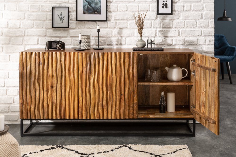 riess-ambiente Sideboard AMAZONAS 160cm natur, Massivholz · Anrichte · natü günstig online kaufen