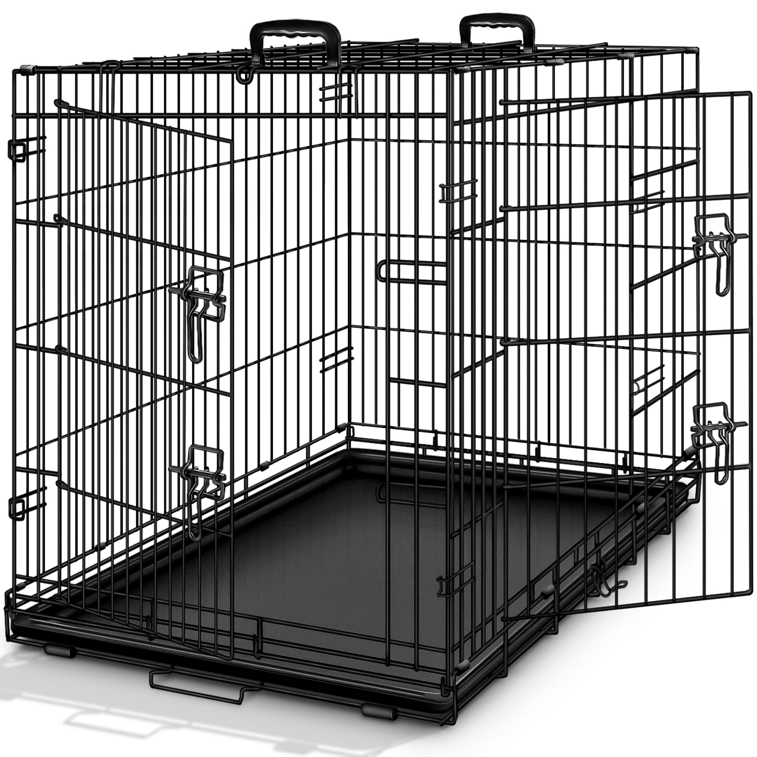 TRESKO Hunde-Transportbox TRESKO® Hundekäfig Metall Transportkäfig Auto Transportbox faltbar, Drahtkäfig