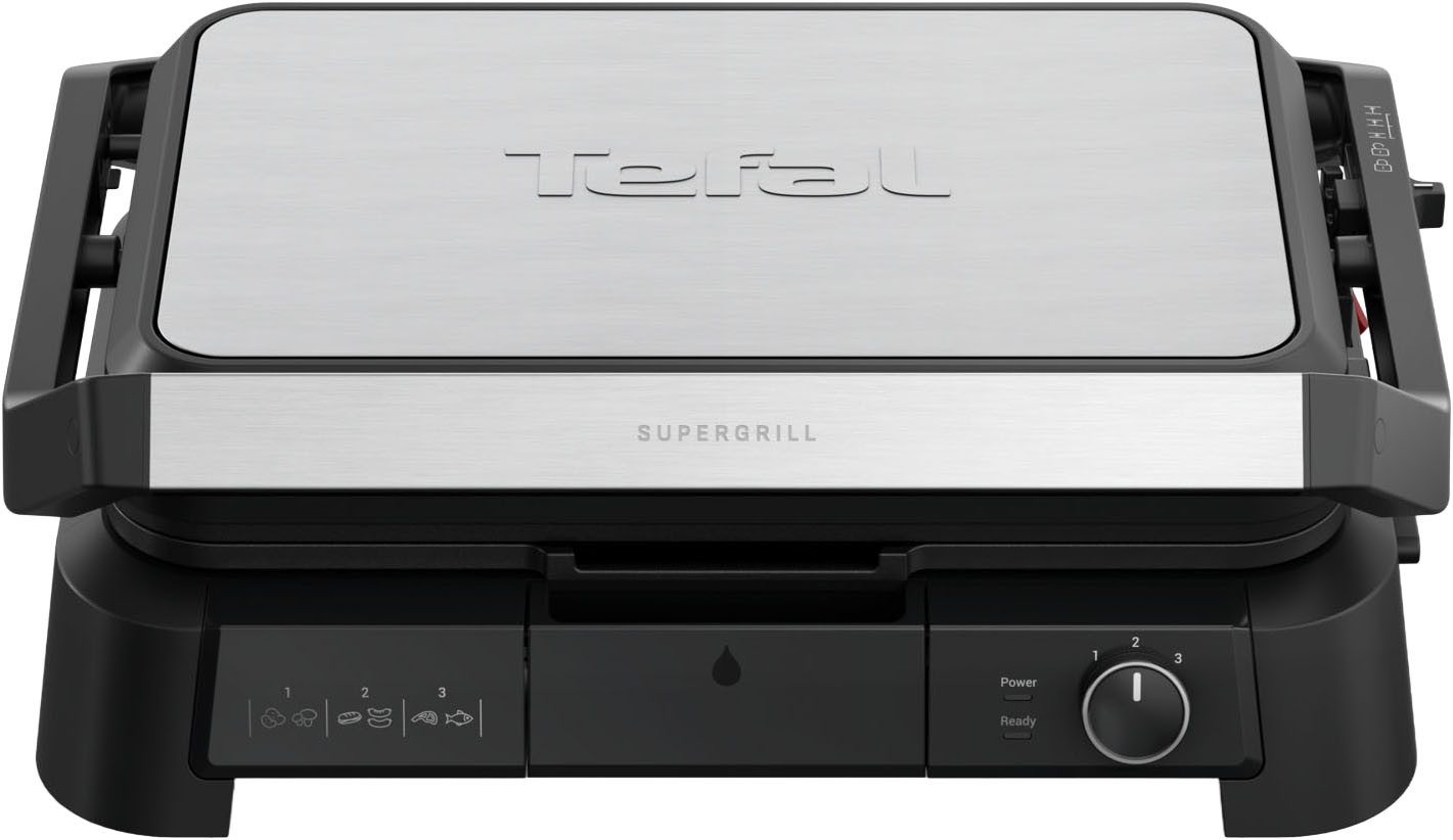 Tefal Kontaktgrill SuperGrill 3in1 XL, Grill, Barbeque-, Ofenposition, 3 Temperaturen, 2200 W, spülmaschinengeeignete Platten, Grillen für bis zu 8 Personen, GC520D