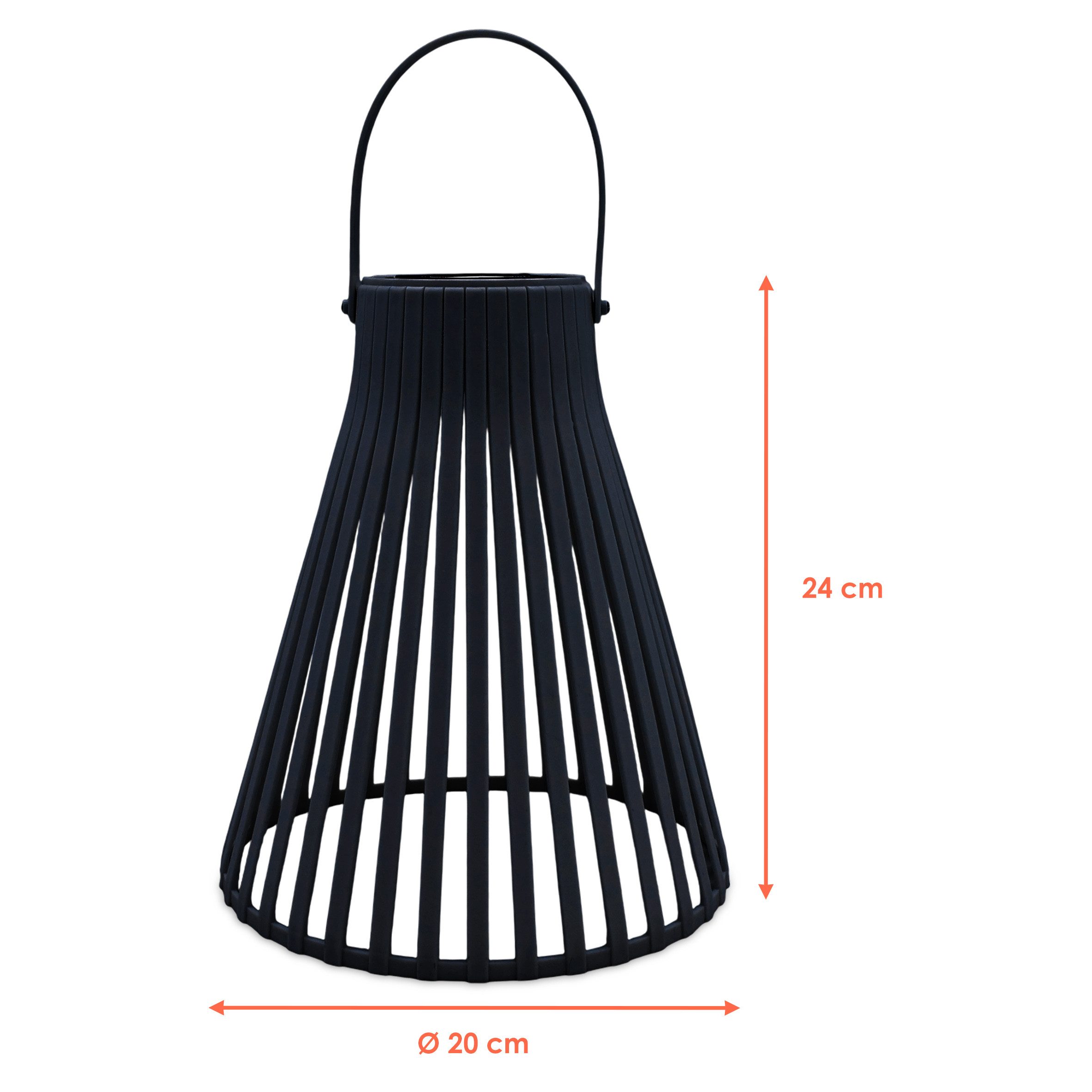 Spetebo LED Solarleuchte Solar LED Laterne Trichterform - 23 cm, moderne Garten Laterne, LED fest integriert, warm weiß, mit Henkel zum Aufhängen – Bild 2 von 5