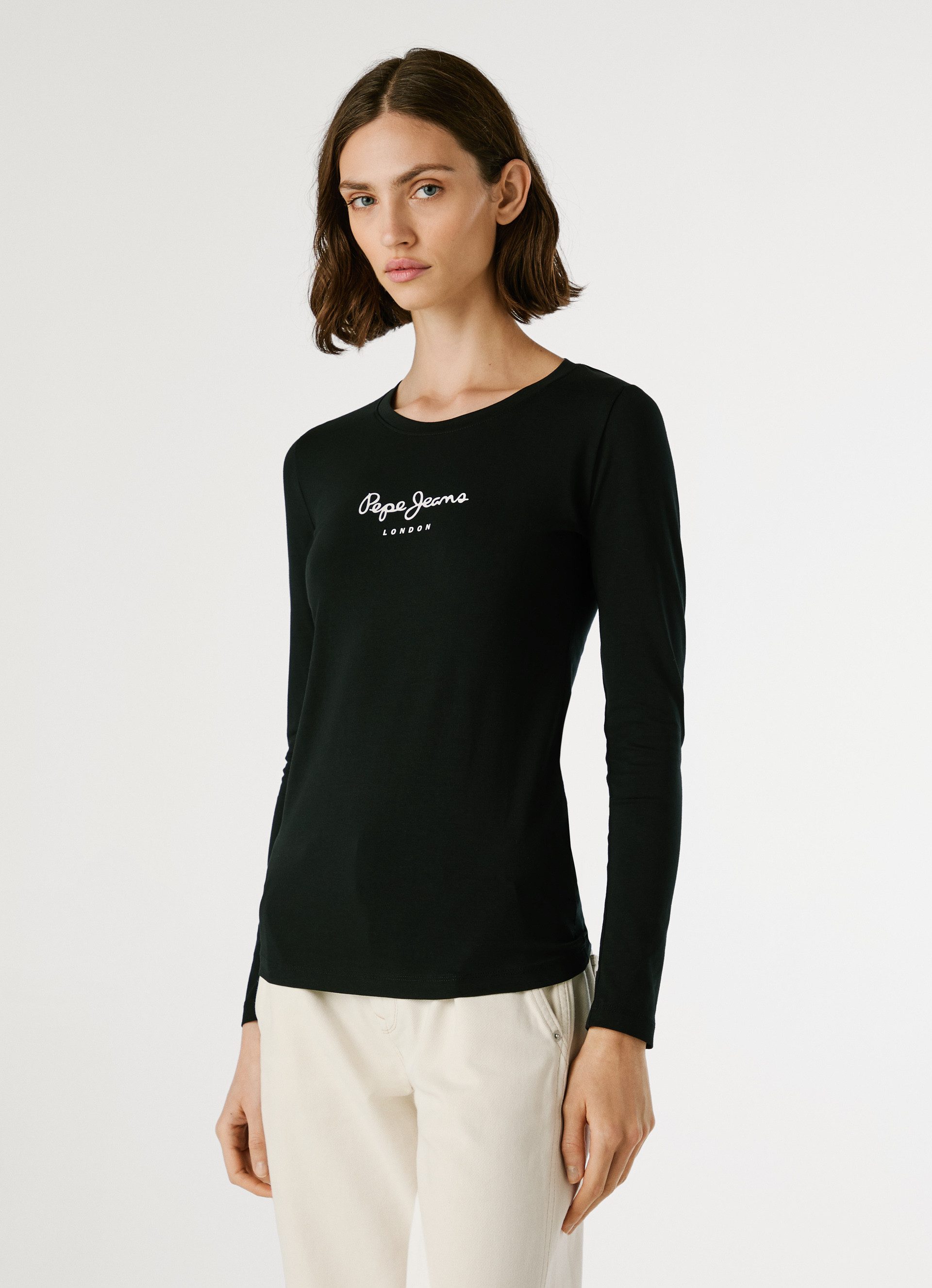 Pepe Jeans Langarmshirt NEW VIRGINA L/S mit Logo-Print günstig online kaufen