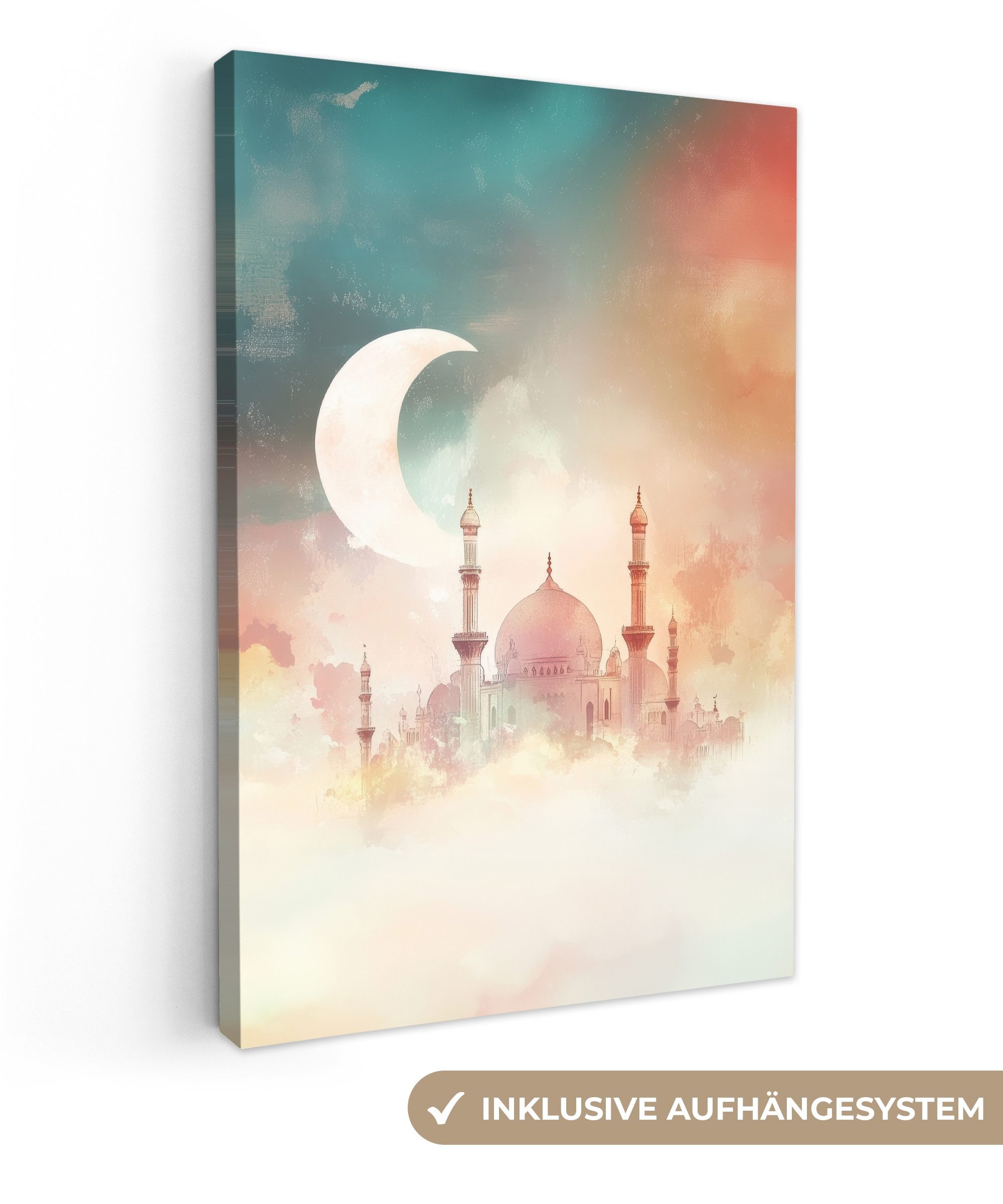 OneMillionCanvasses® Leinwandbild Moschee - Bunte Wolken - Arabisch - Ramad günstig online kaufen