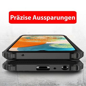 FITSU Handyhülle Outdoor Hülle für Samsung Galaxy A23 5G Schwarz, Robuste Handyhülle Outdoor Case stabile Schutzhülle mit Eckenschutz