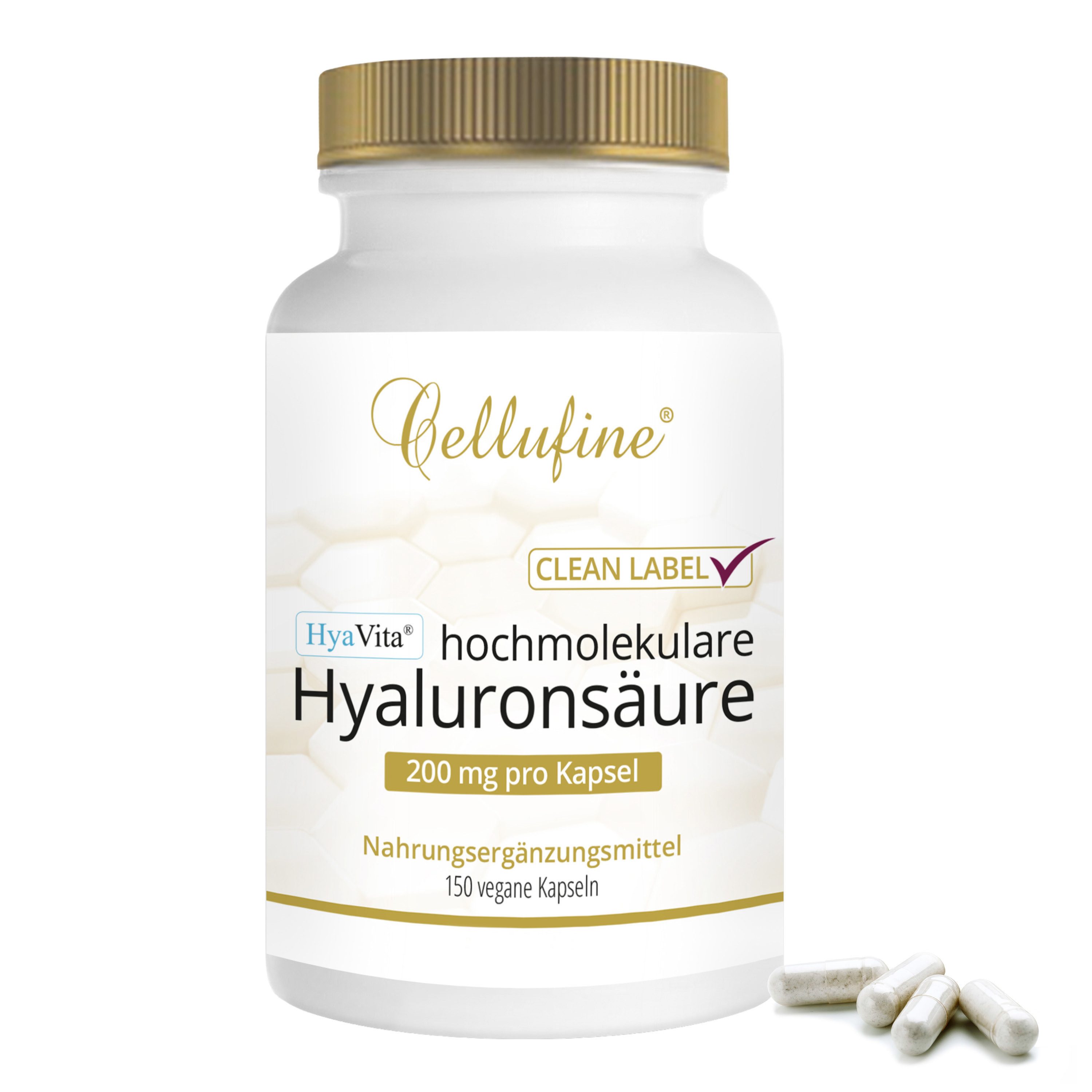 Cellufine Cellufine® HyaVita® Hyaluronsäure-Kapseln 200 mg - 150 vegane Kapseln, 52.5 g