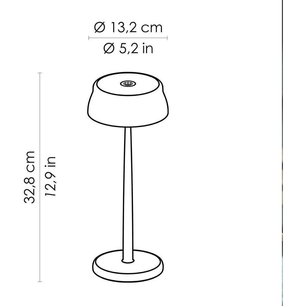 Sister Zafferano fest LED LED in 3W Silber Akku Light Leuchtmittel Tischlampe Tischleuchte, Ja, 270lm LED, verbaut, enthalten: Tischleuchte IP65, keine warmweiss, Angabe, Nachttischlampe, Tischleuchte