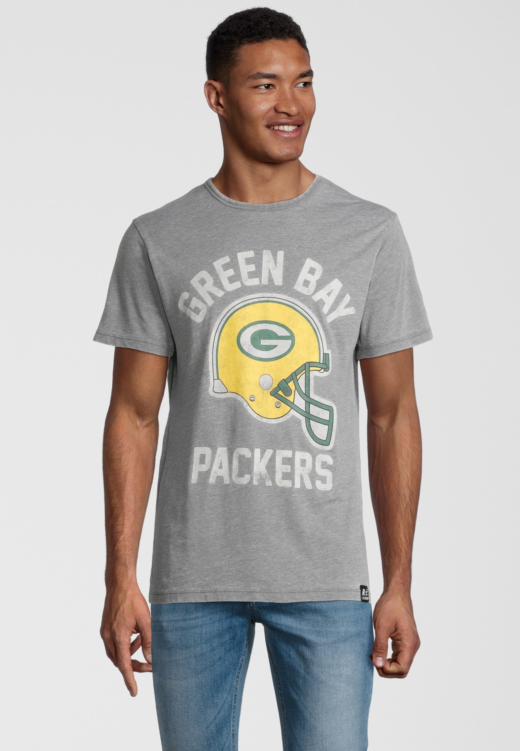 Recovered Grau NFL Helmet T-Shirt Print