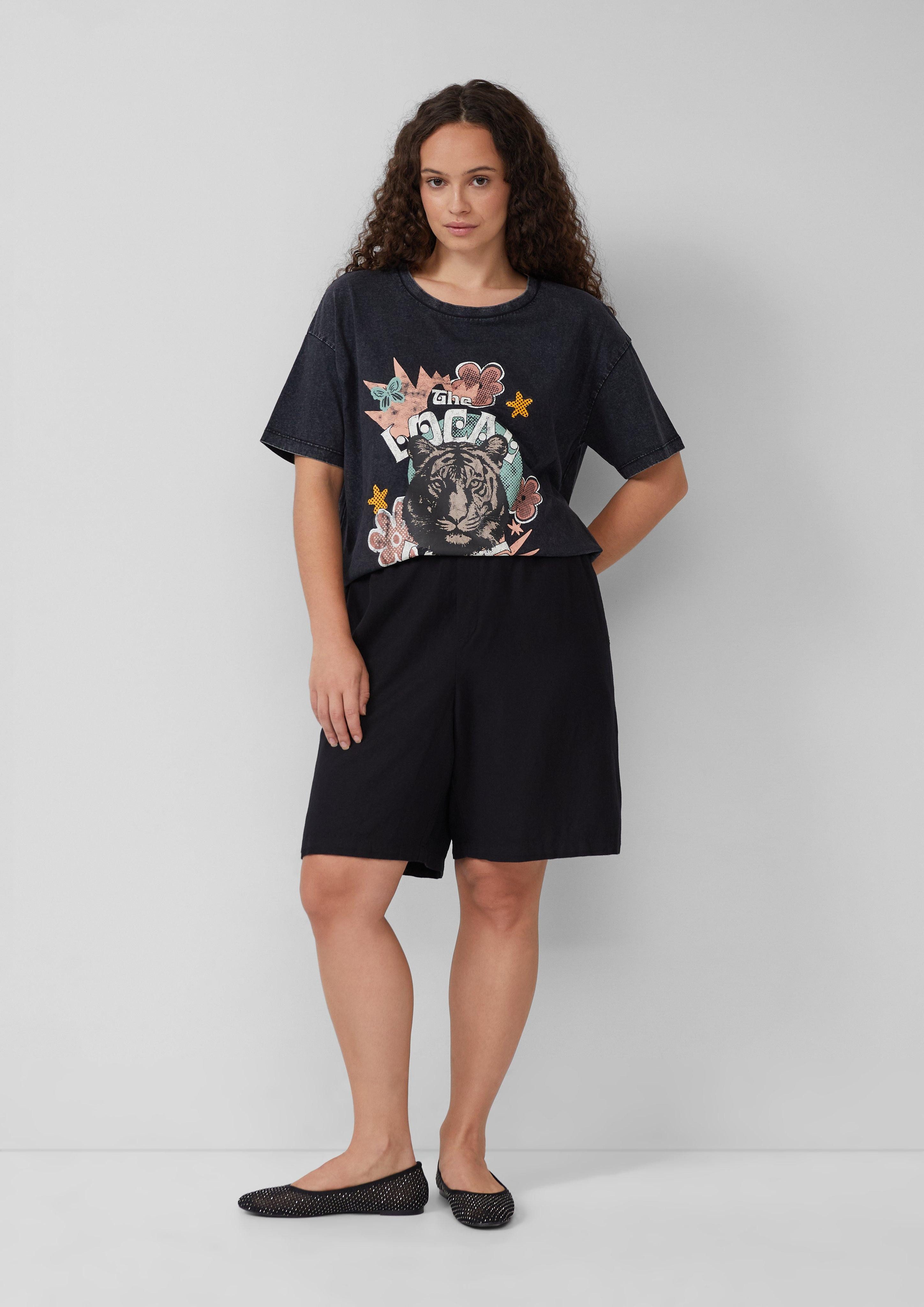 QS Stoffhose Shorts aus Leinen-Viskose-Mix günstig online kaufen