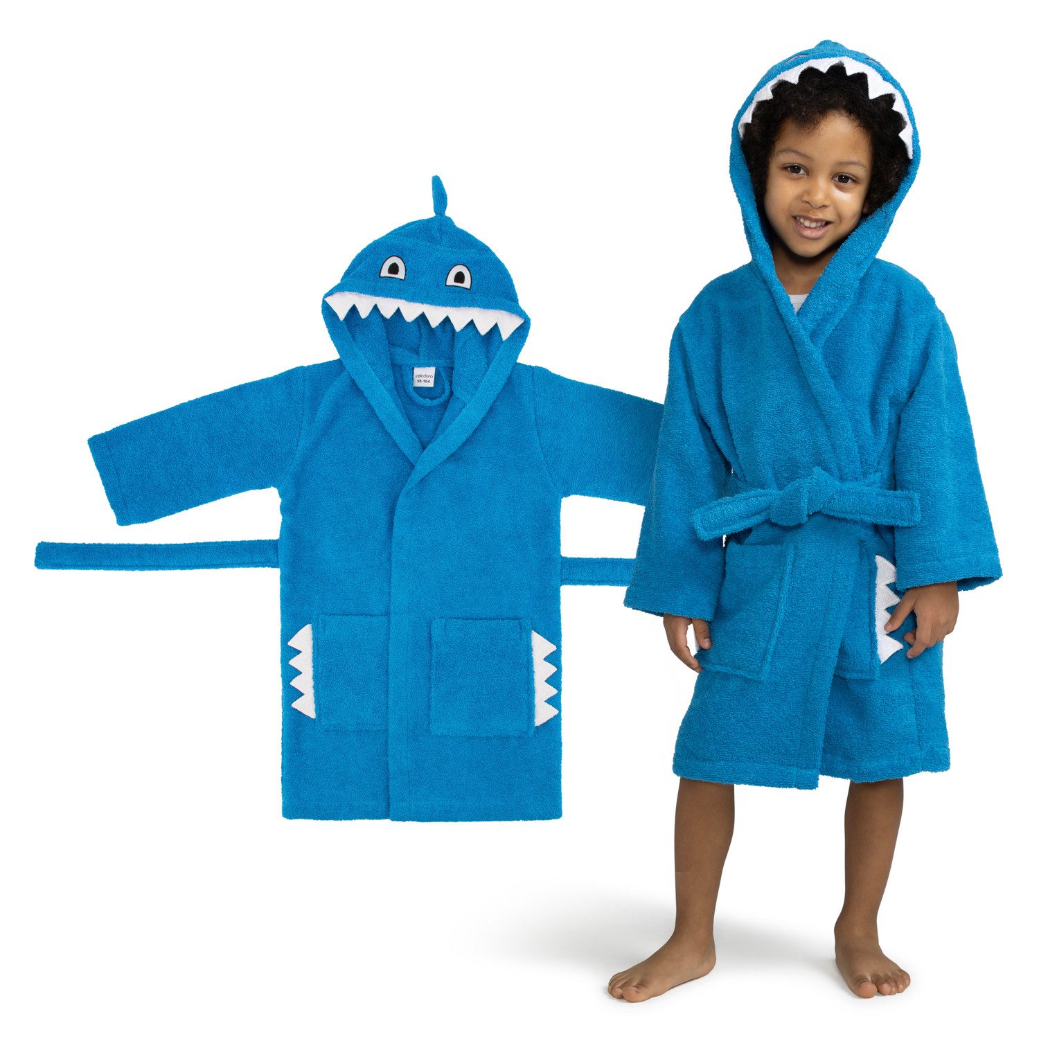 celodoro Kinderbademantel Kinder Bademantel mit Kapuze & Motiv für Mädchen & Jungen