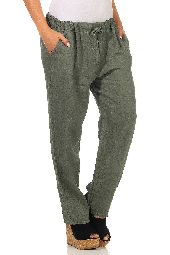 Mississhop Leinenhose Leinenhose 100 % Freizeithose günstig online kaufen