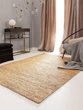 Teppich Cosmo, benuta, rechteckig, Höhe: 5 mm, 100% Jute, handgeknüpft, Uni, Natural Living, Wohnzimmer
