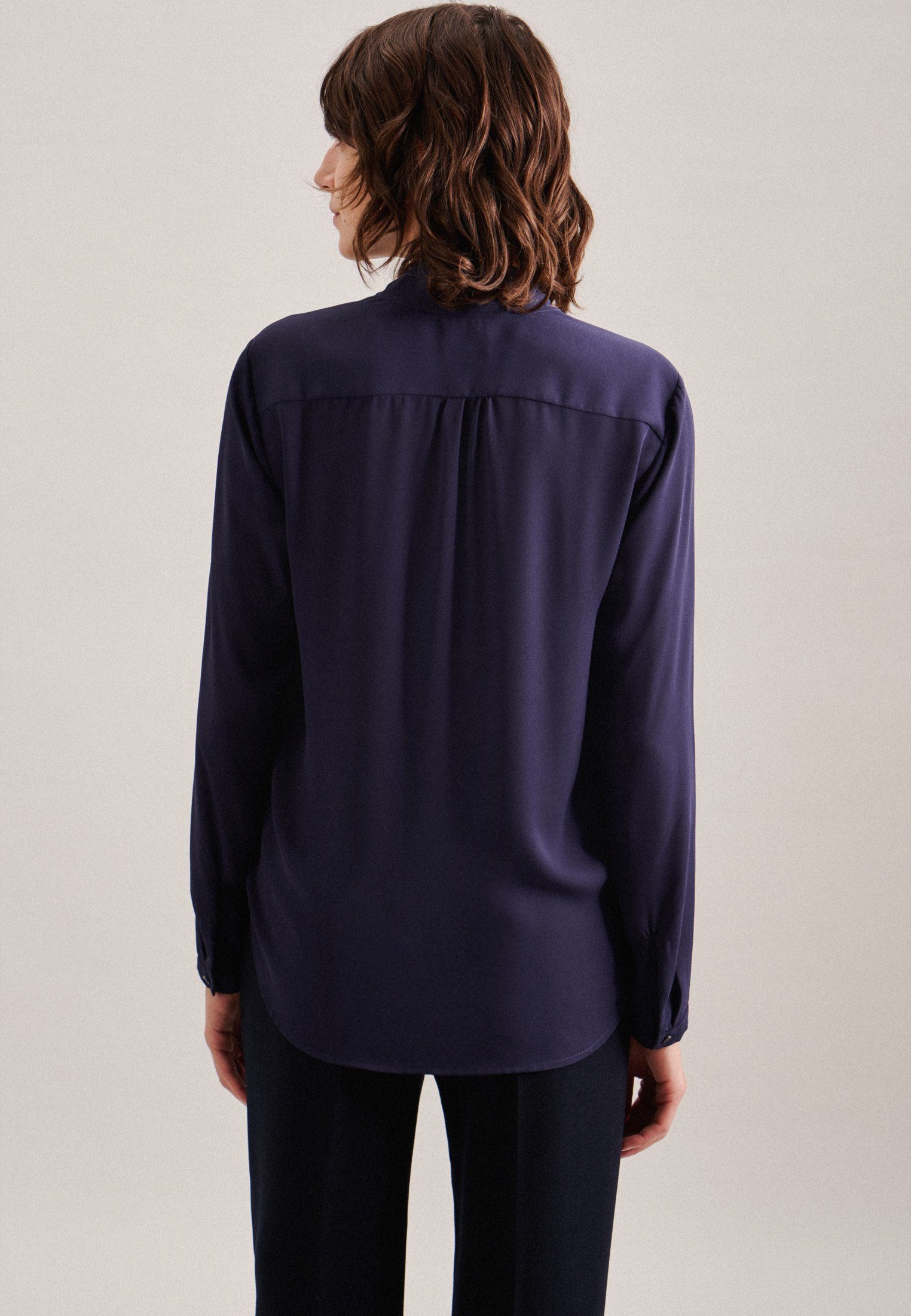 seidensticker Wickelbluse Schwarze Rose Langarm V-Neck günstig online kaufen