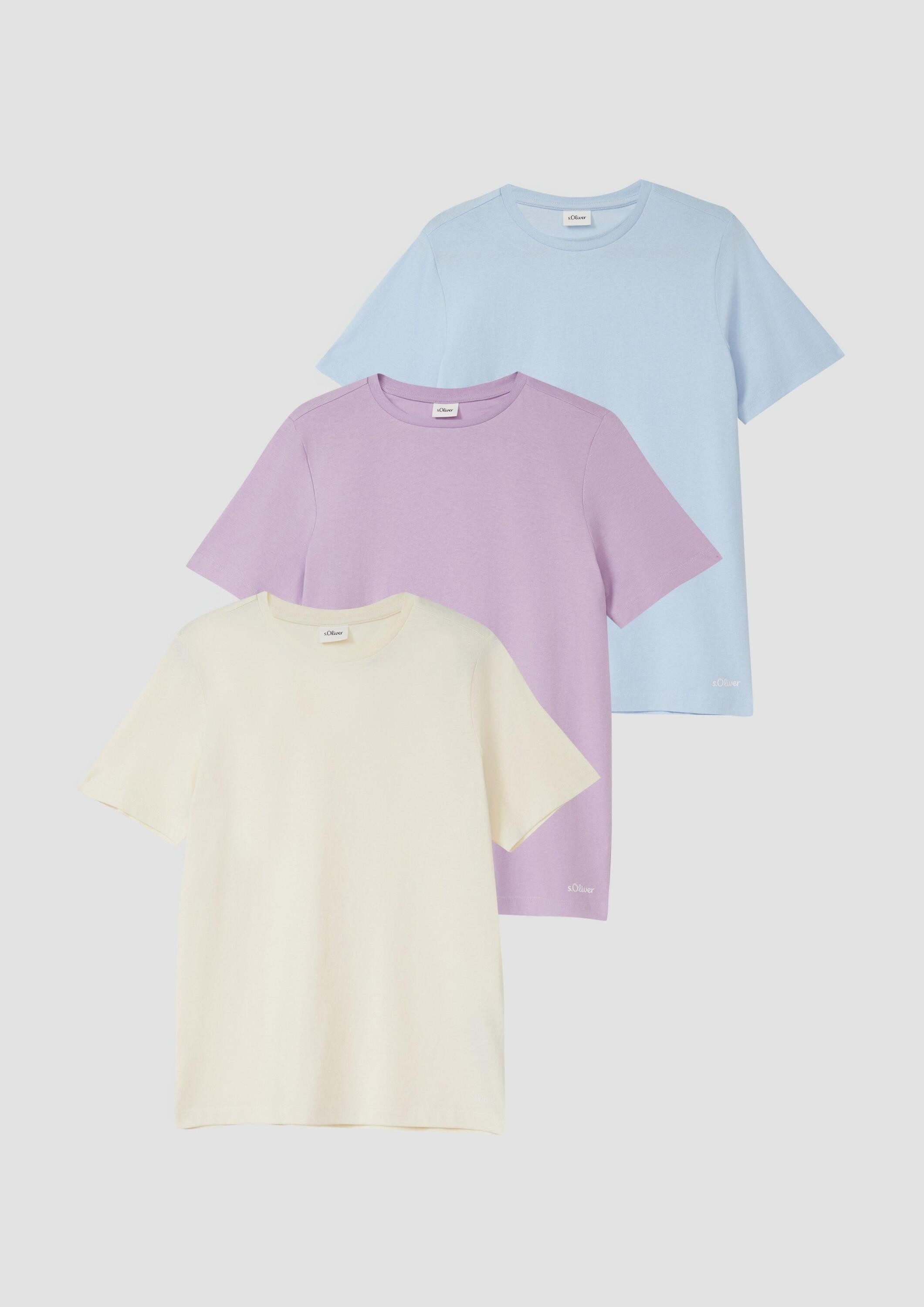 s.Oliver Kurzarmshirt T-Shirt 3er-Pack Unisex T-Shirt