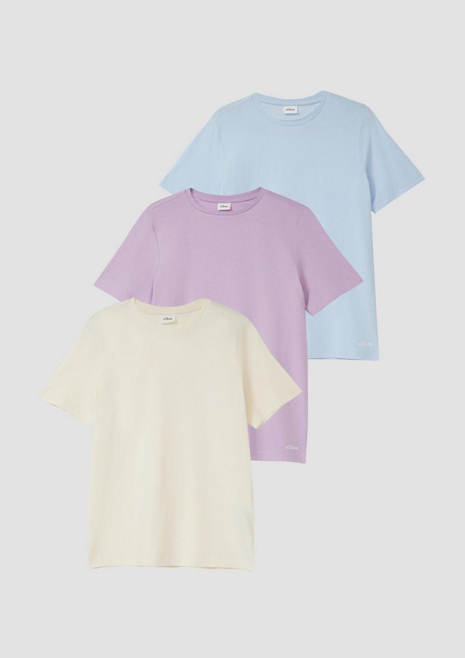 s.Oliver Kurzarmshirt T-Shirt 3er-Pack Unisex T-Shirt