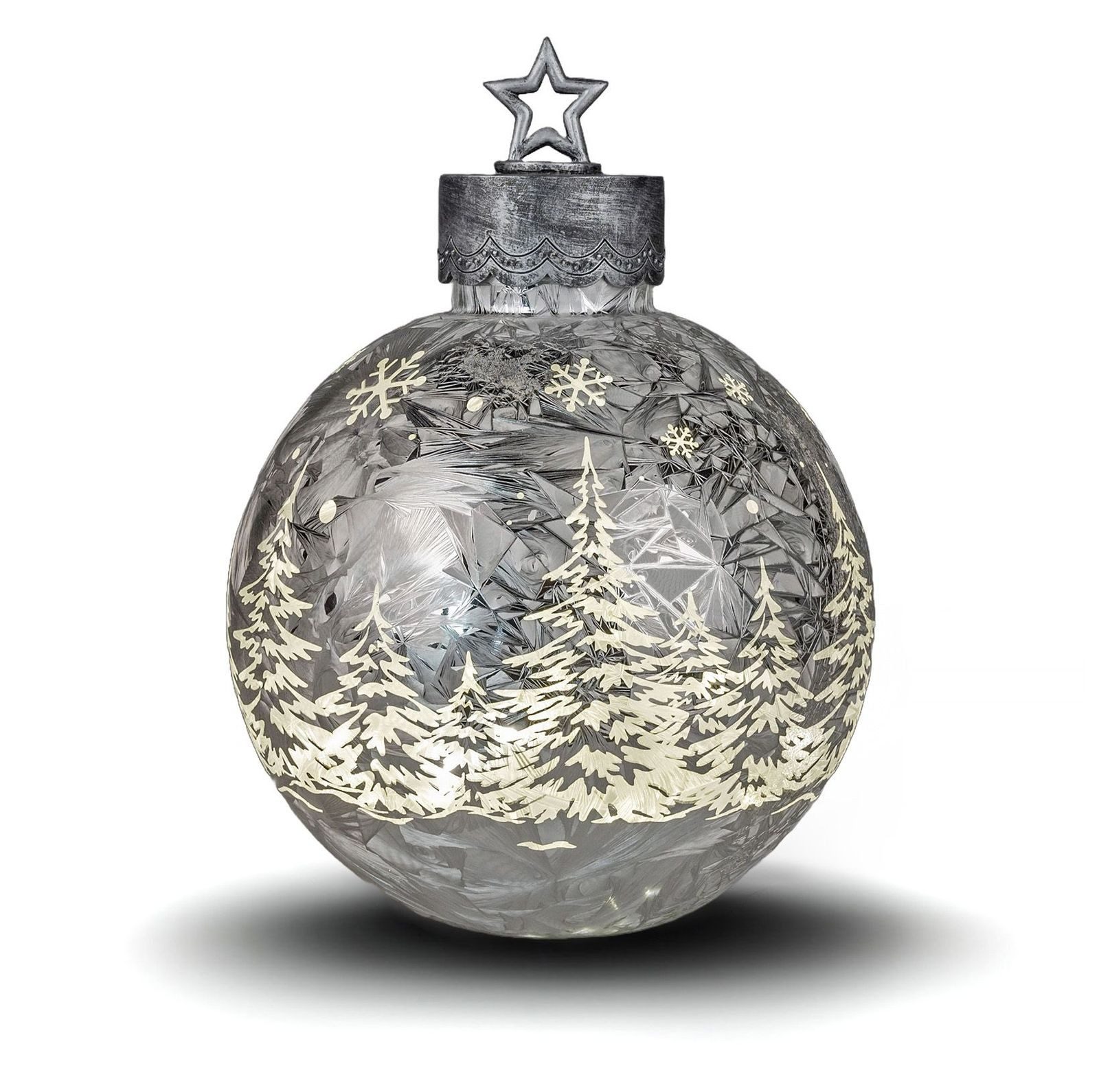 formano LED Dekolicht Deko-Kugel Silber-Frosty 35cm günstig online kaufen