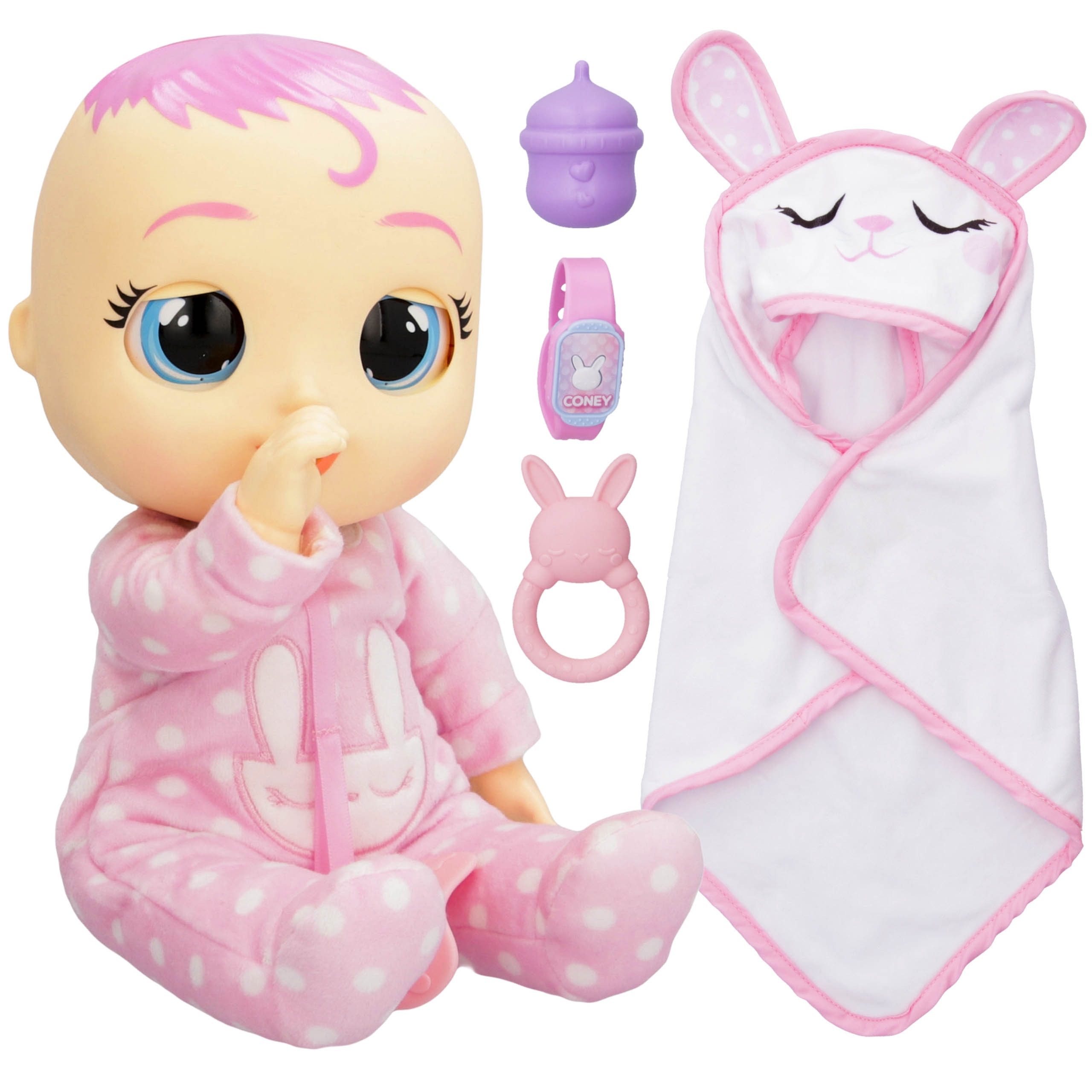 Cry Babies Anziehpuppe Cry Babies Newborn Coney Puppe 30 cm mit Zubehör Tränen Geräusche – Bild 2 von 5