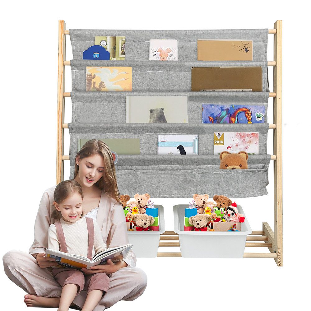 JEOBEST Bücherregal Kinder Bücherregal, 4-stöckiges Kinderregal günstig online kaufen