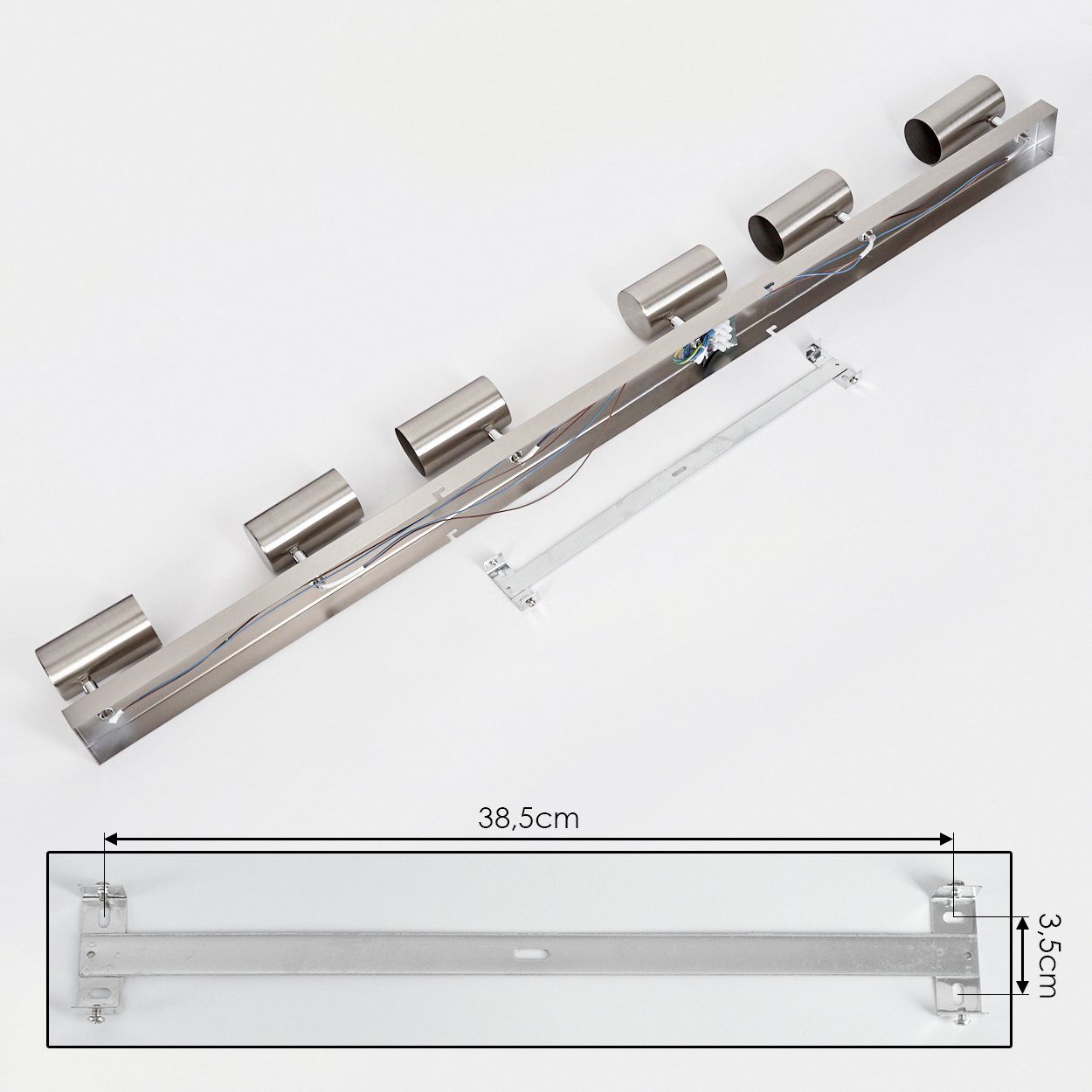 Nickel-matt, im hofstein 6xGU10 Deckenleuchte in Design aus ohne Leuchte »Gambellara« mit Metal Leuchtmittel, modernen Deckenlampe Schirmen, moderne drehbaren