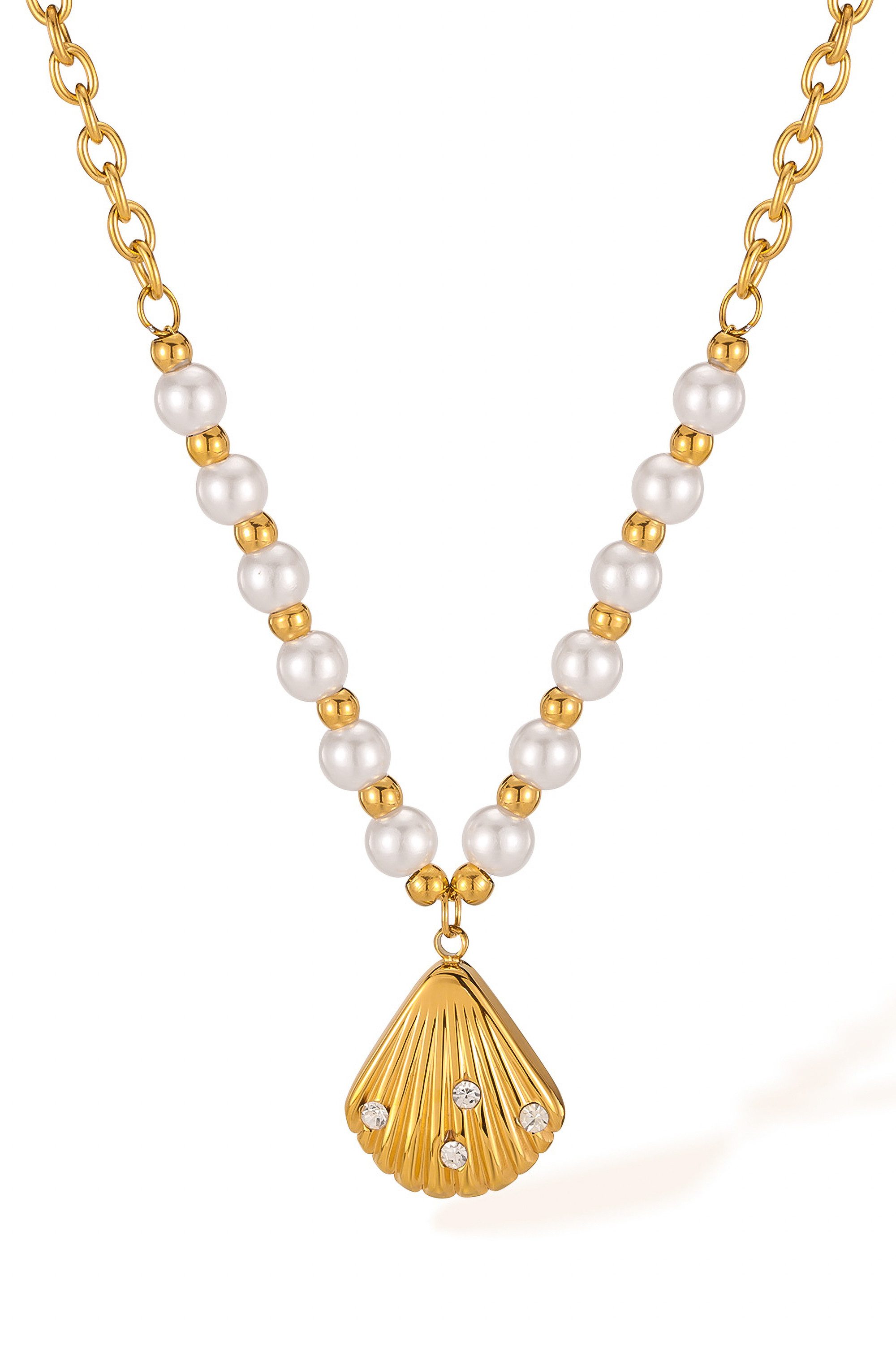 COLLEZIONE ALESSANDRO Kette mit Anhänger Muschel, mit filigranem Muschel-Anhänger, golden