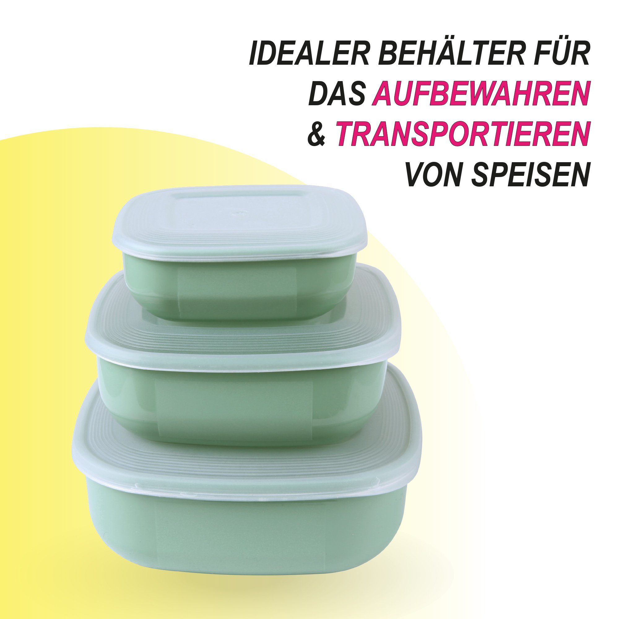 Bestlivings Frischhaltedose Set, Vorratsdosen eckig mit Deckel, (3er Set (700ml - 1,5L), Lebensmittelbehälter mikrowellen u. spülmaschinenfest, gefriertauglich – Bild 3 von 5