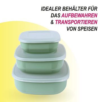 Pro Home Vorratsdose Stapelbar "eckig", Kunststoff, (3-tlg., 3er Set), Frischhaltedosen mit Deckel, Meal Prep Boxen, Aufbewahrungsbox