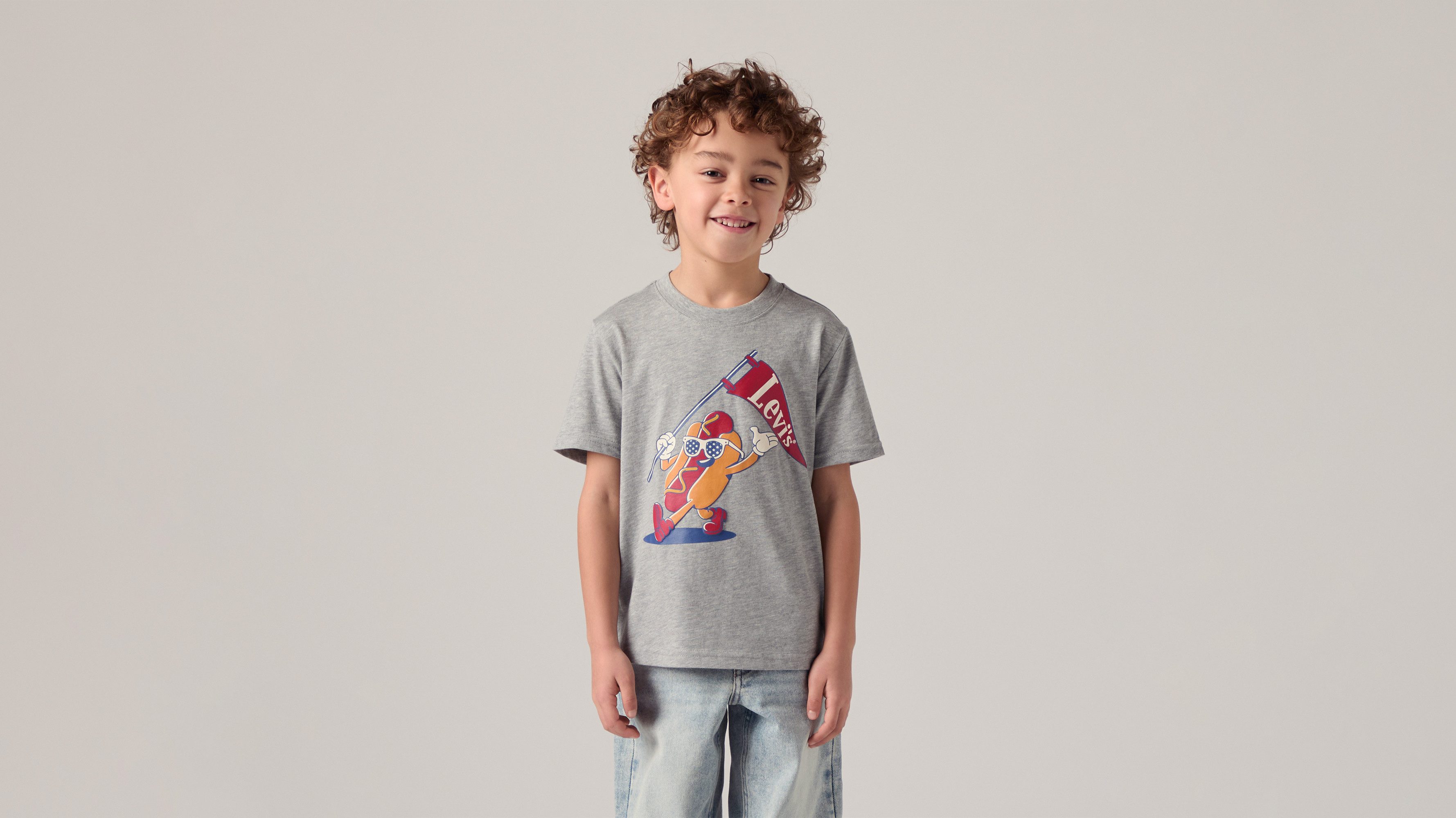 Levi's® Kids T-Shirt LVB PARADING HOT DOG TEE for Boys, mit Logoprint, meliert