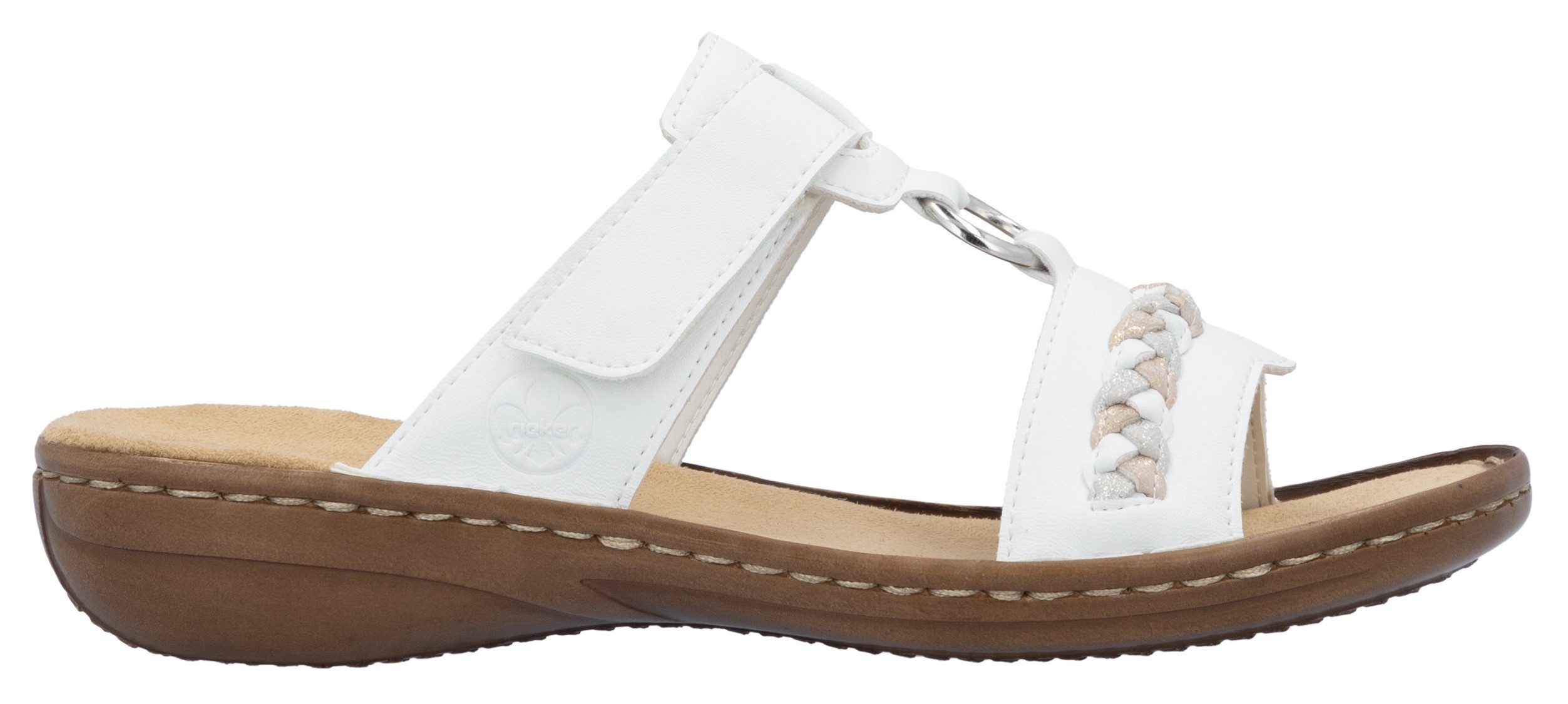 Rieker Pantolette, Keilabsatz, Sommerschuh, Schlappen in sommerlicher Optik