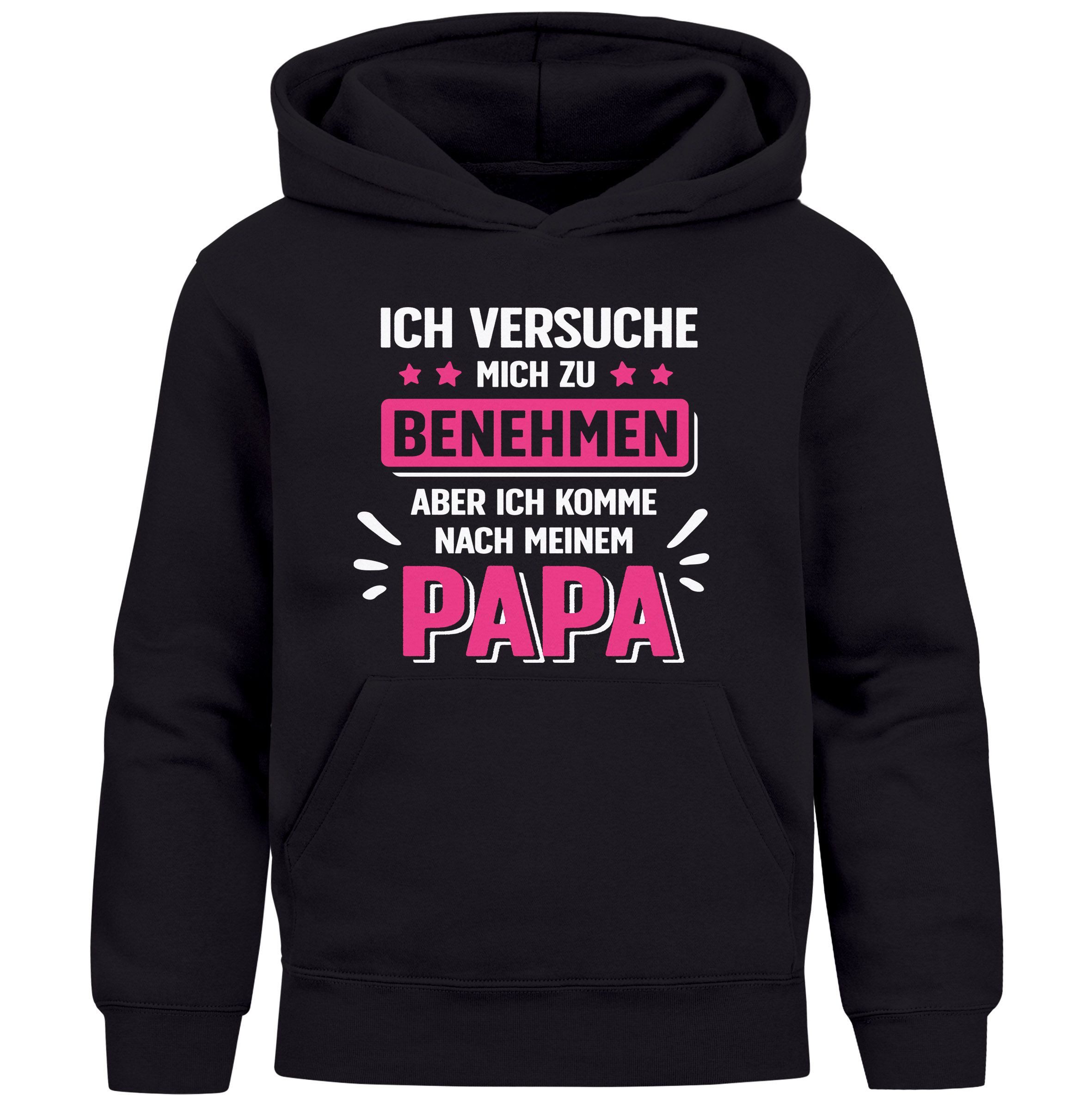 Hoodie Kinder Hoodie Mädchen Spruch lustig Ich versuche mich zu benehmen