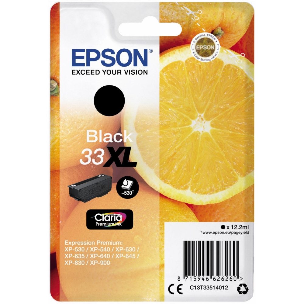 Epson Epson 33XL Claria Premium Druckerpatrone schwarz. Tintenpatrone (Hohe Druckqualität garantiert)