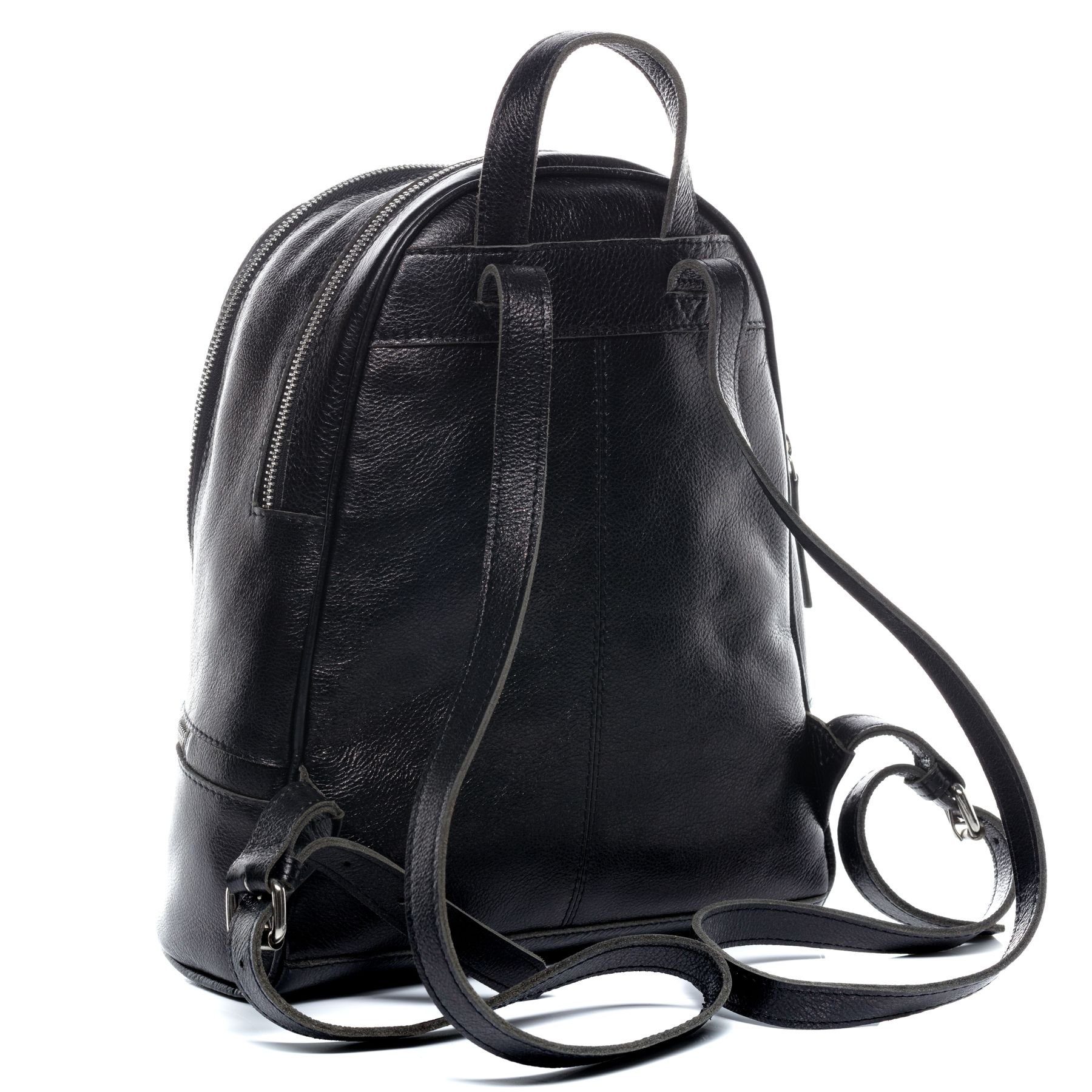 BACCINI Rucksack echt Leder Rucksack groß schwarz-schwarz, Cityrucksack Echtleder, Leder-Rucksack Daypack Damen schwarz