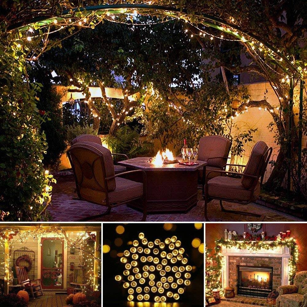 Sunicol LED-Lichterkette 10/20/50/100M, Solar, 8 Funktionen, Lichtsensorsteuerung, für Haus Garten Party Weihnachten Deko