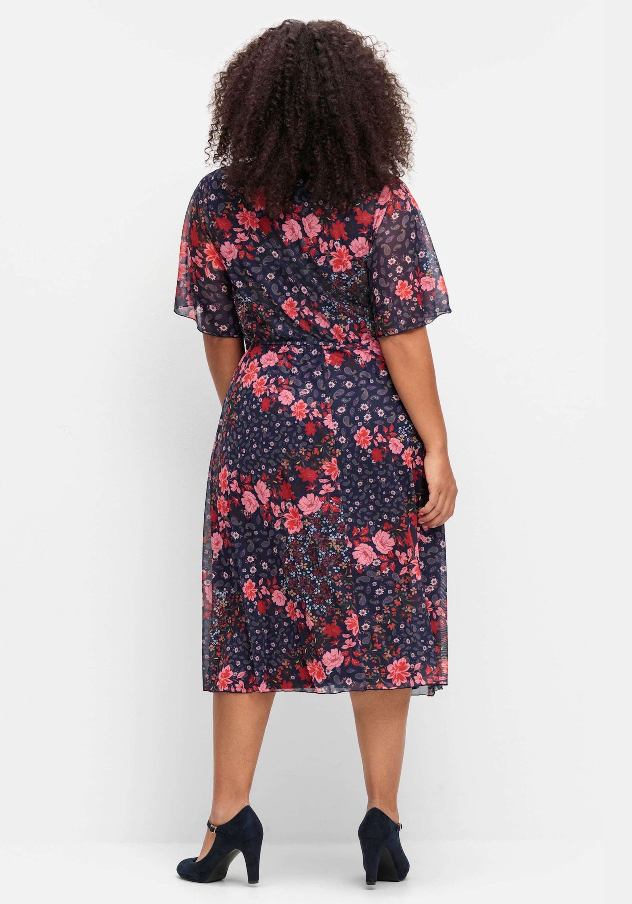 sheego by Joe Browns Jerseykleid Mesh-Kleid Kurzarm