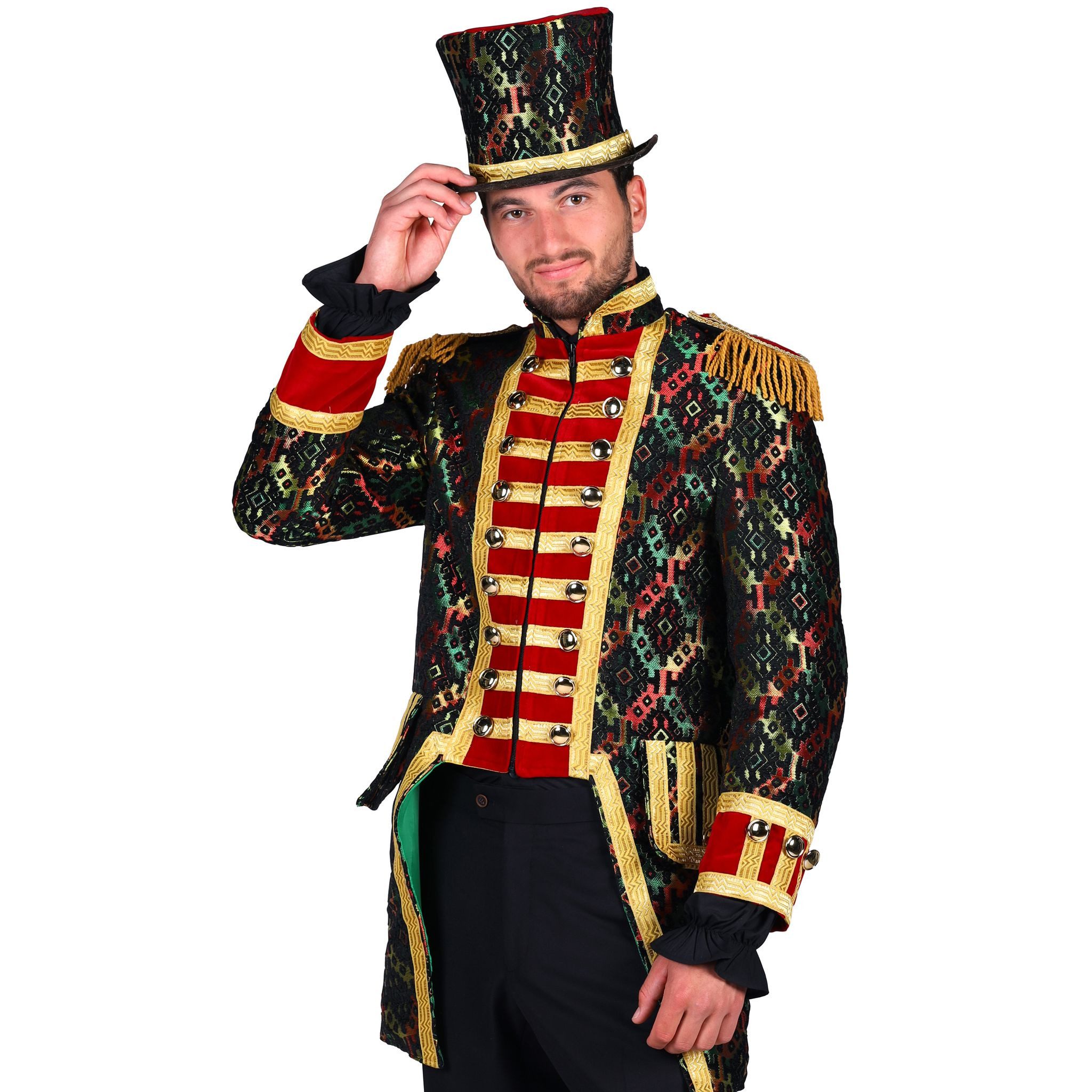 thetru Kostüm Gardejacke Hologram Bunt Showman Herren
