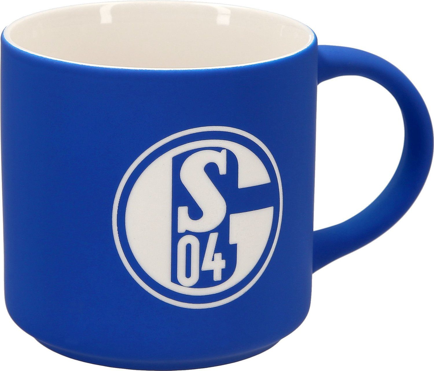 blau/ 04 Schalke FC weiß 04 FC 300 Tasse "Logo-Gravur" ml Schalke Kaffeebecher