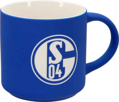 FC Schalke 04 Tasse FC Schalke 04 Kaffeebecher "Logo-Gravur" 300 ml blau/ weiß