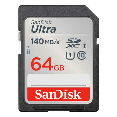 Sandisk Ultra Speicherkarte (64 GB, 140 MB/s Lesegeschwindigkeit, Geschwindigkeitsklasse UHS-I)