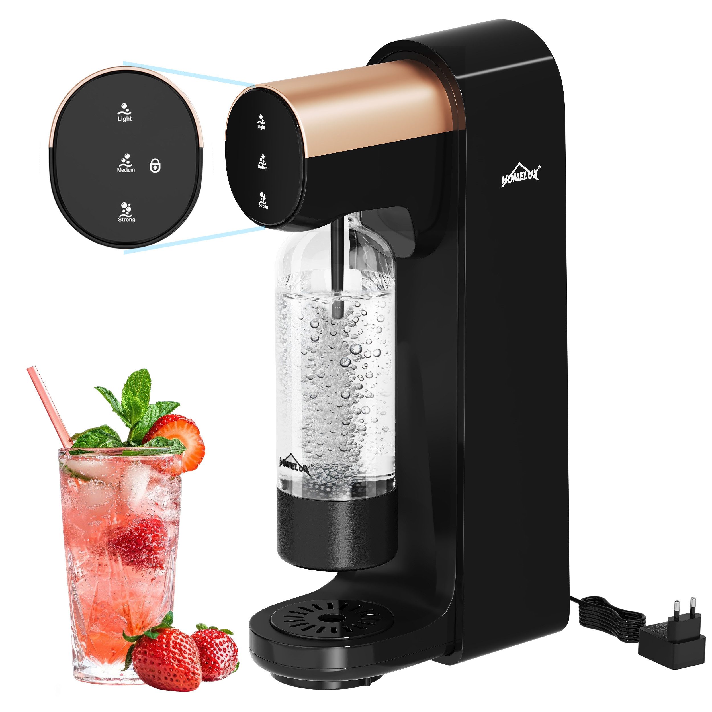 HOMELUX Wassersprudler Sprudelwasser Maschine Mit 1 PET-Flasche Bpa-Frei, (set, 1 x Sprudelwasser Maschine,1 x PET-Flasche)