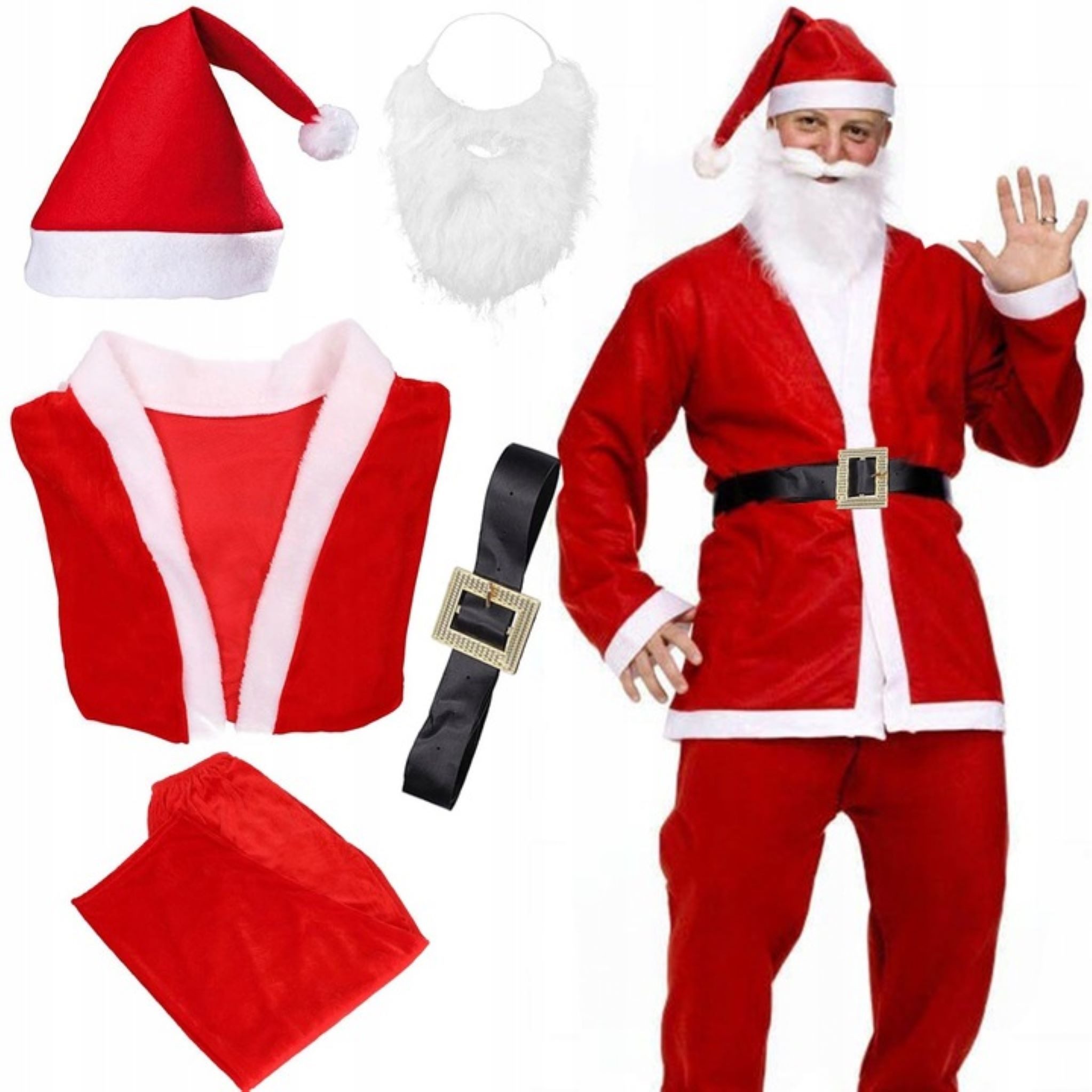 Kostüm Hochwertiges Weihnachtsmann-Kostüm Set - Universalgröße