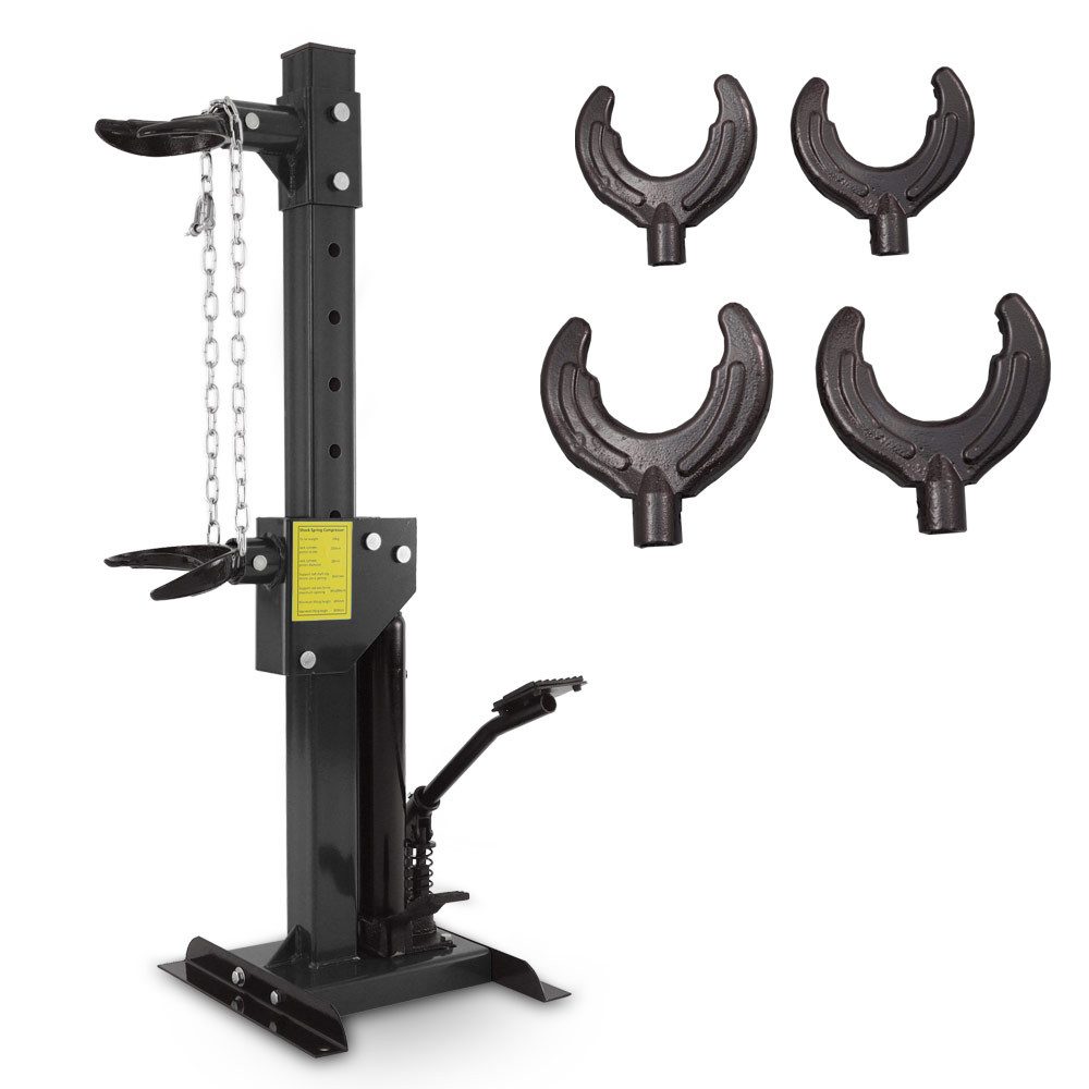 Bituxx Demontagewerkzeug Federbeinspanner Hydraulisch 3T Schwarz, B: 35 cm, L: 34 cm, (5-tlg., MS-19530)