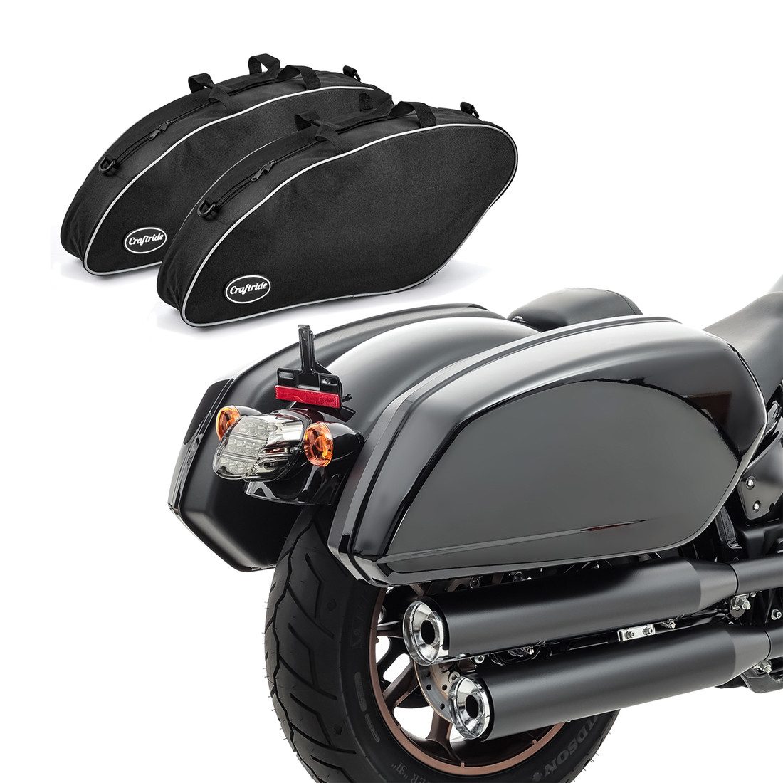 Craftride Чемоданы Set: Seitenkoffer für Harley Davidson Low Rider / S / ST 18-25 + Koffe