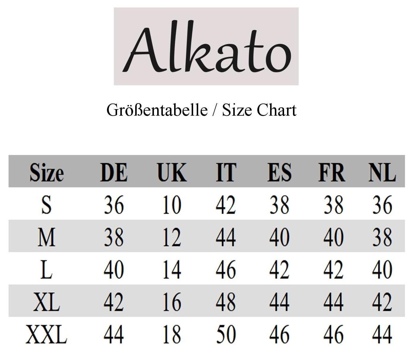 Alkato Longshirt Alkato Damen Viskose Top Longshirt Langarm Langarmshirt Oversize Schwarz