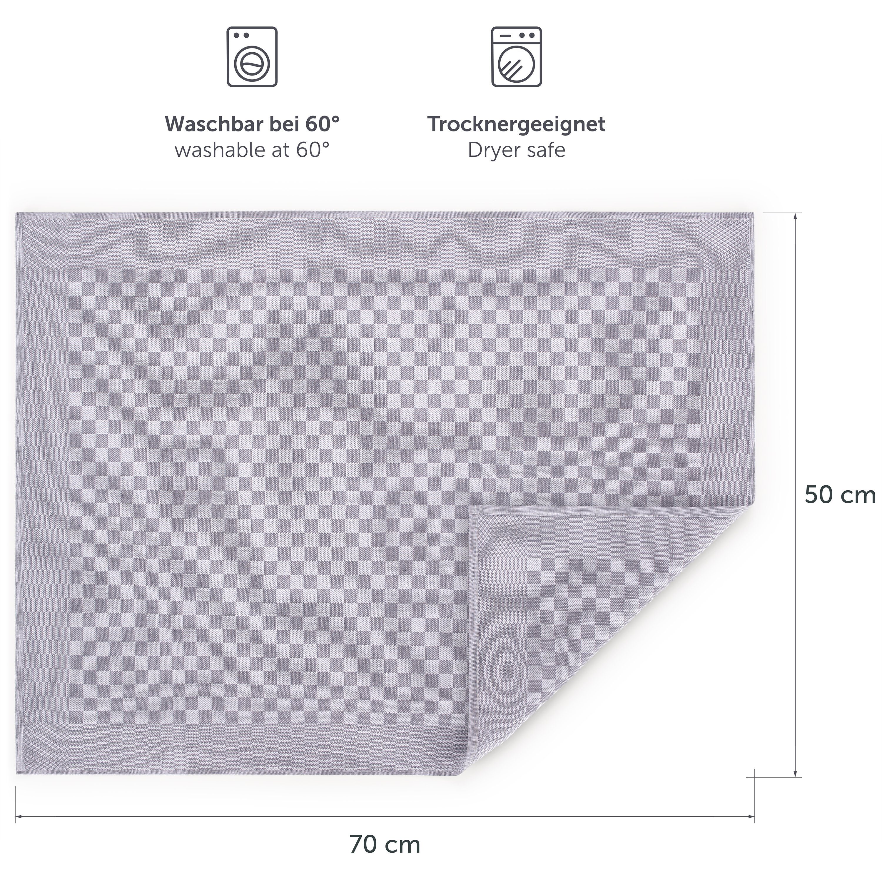 Premium Grau (Set, Küchenhandtücher 5-tlg., 100% 5, Hochwertiges bestehend die Handtuch Hochwertige für 10 50x70cm, Blumtal Baumwolle, Geschirrtücher), oder 20 Geschirrhandtücher, Set Geschirrtuch aus - Küche