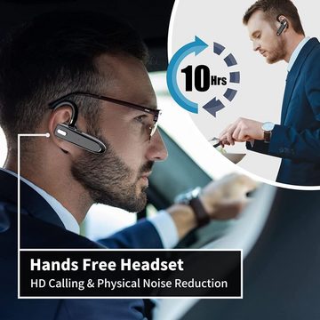 GelldG Headset Bluetooth mit Mikrofon, Freispreche Telefon Kabellos Headset Bluetooth-Kopfhörer
