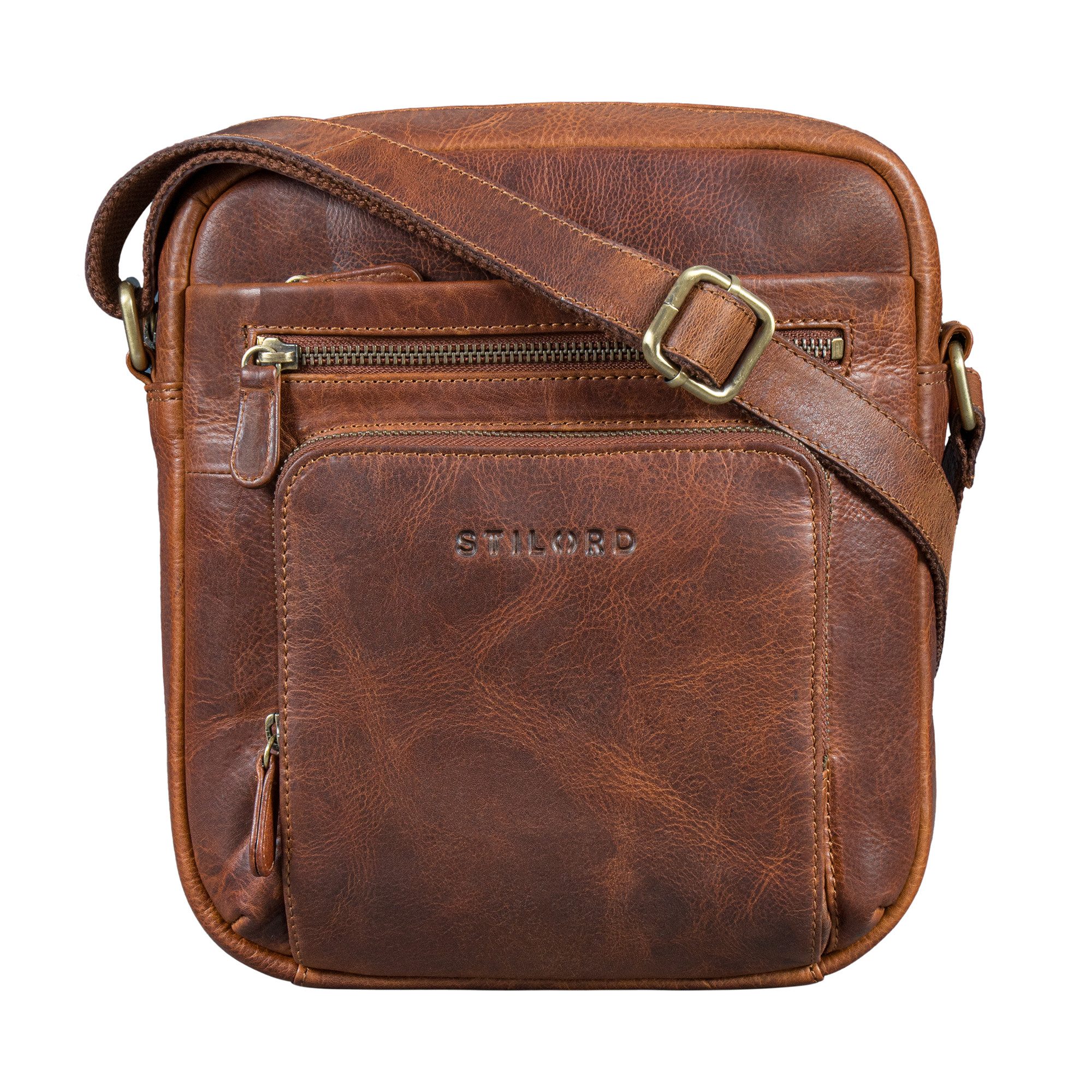 Schultertasche "Corvin" Umhängetasche Herren Klein Leder