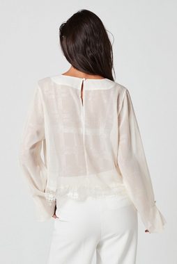 Next Langarmbluse Durchsichtige Bluse mit Spitzendetail (1-tlg)